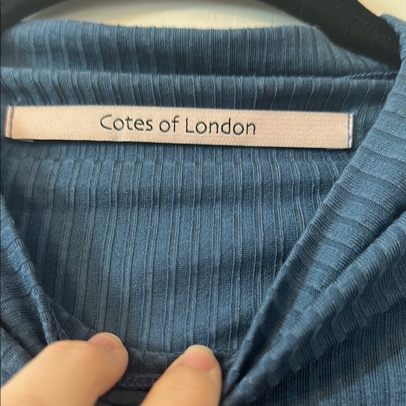 Blue Long Sleeve Ribbed Top - Picture 2 of 3